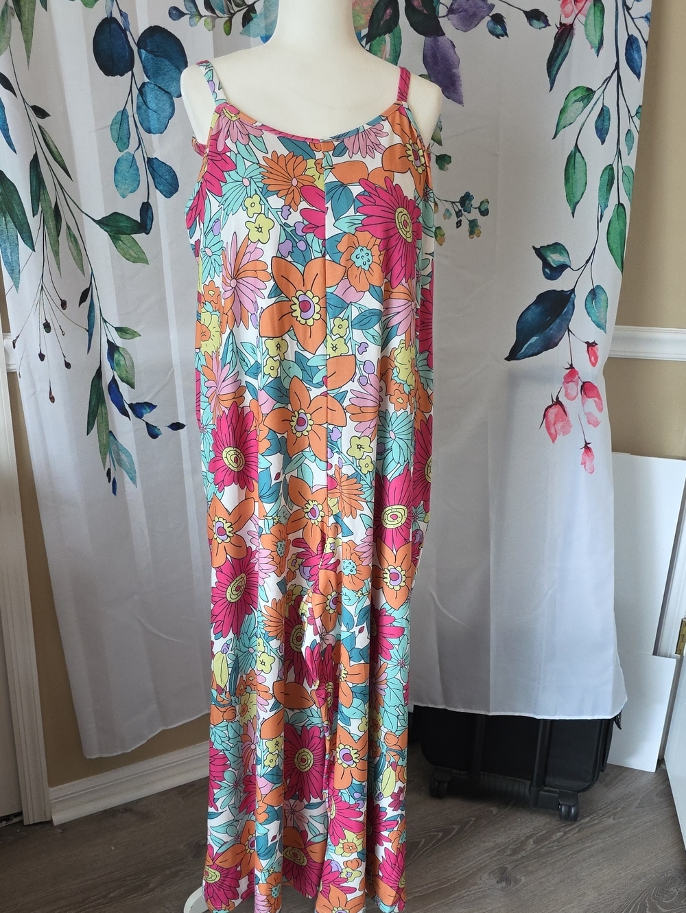 BloomChic Floral Jumpsuit in Pink, Orange, Aqua